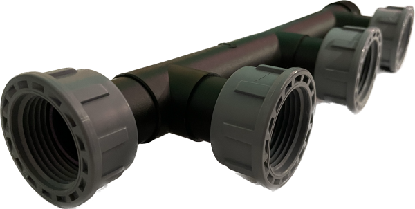 Verteiler 3fach 1" mit O-Ring-Verschraubung